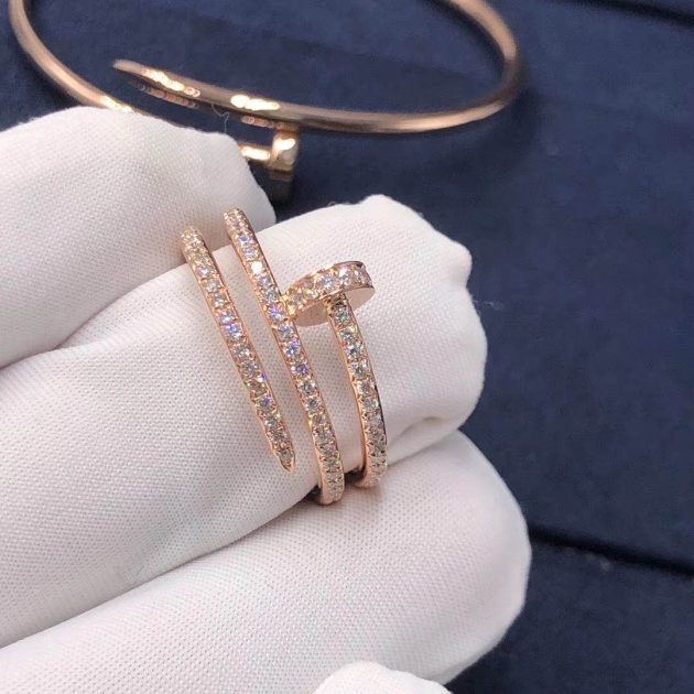 cartier juste un clou triple wrap nail ring rose gold pave diamond 6209de7bd036b