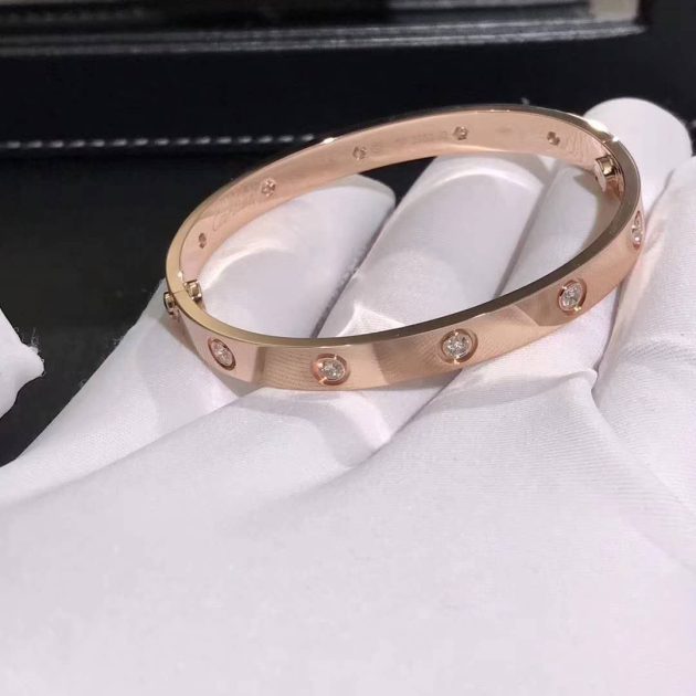 cartier love bracelet 18k pink gold with 10 diamonds b6040617 6209c94ab716c