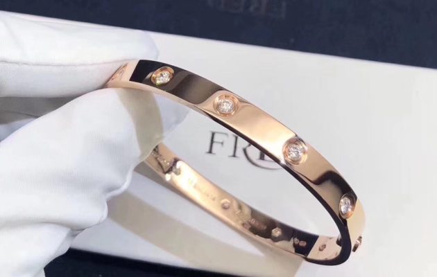 cartier love bracelet 18k pink gold with 10 diamonds b6040617 6209c952beb4b