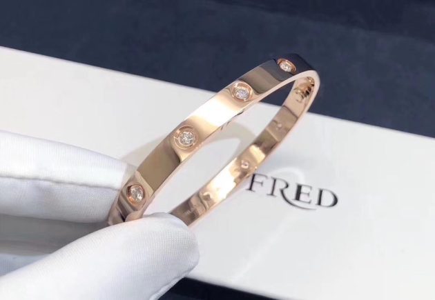 cartier love bracelet 18k pink gold with 10 diamonds b6040617 6209c9594de5c