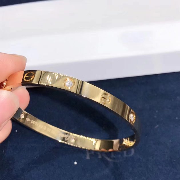 cartier love bracelet 4 diamonds in 18k yellow gold b6035917 6209bd5e45142