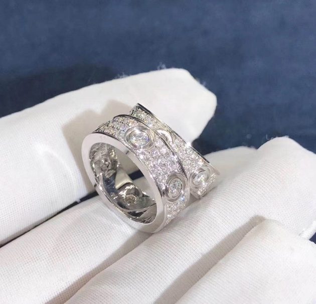 cartier love ring 18k white gold pave diamonds n4210400 6209dcf1724d6