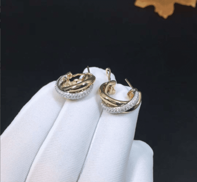 cartier trinity 18k white gold 18k rose gold 18k yellow gold earrings b8031900 62098ae2c796f