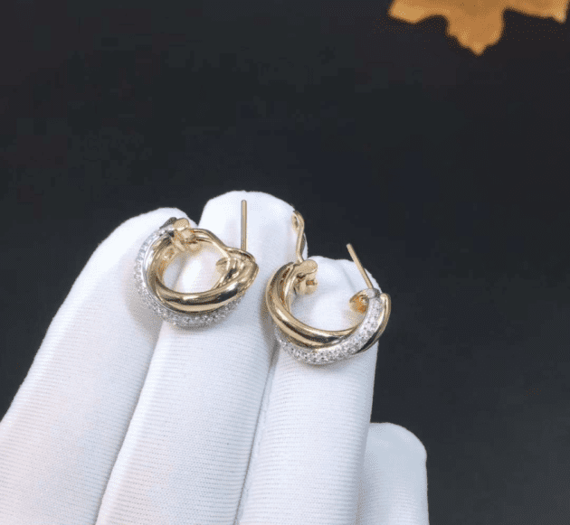 cartier trinity 18k white gold 18k rose gold 18k yellow gold earrings b8031900 62098ae81a86c