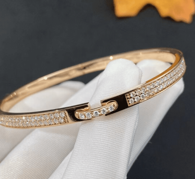 chaumet liens evidence 18k pink gold diamond paved bracelet 083555 620a660d7b8c2