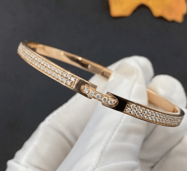 chaumet liens evidence 18k pink gold diamond paved bracelet 083555 620a6617151ad