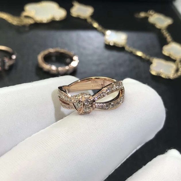 chaumet liens seduction 18ct pink gold diamond bow ring 620a86b91ae8a