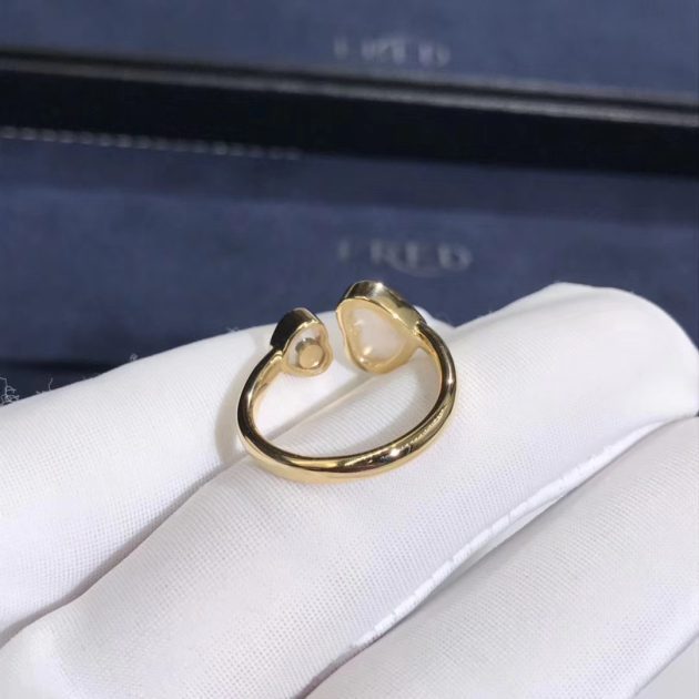 chopard happy diamands happy heart ring 18k yellow gold mother of pearl with diamonds 829482 5300 620ae45b22604