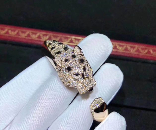 classic panthere de cartier bracelet pink gold diamonds emeralds