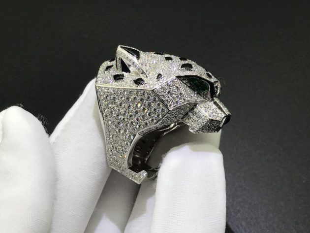 custom cartier 18k white gold full diamond pave onyx emerald panthere de cartier ring h4179600 6209ba8d5a3f8