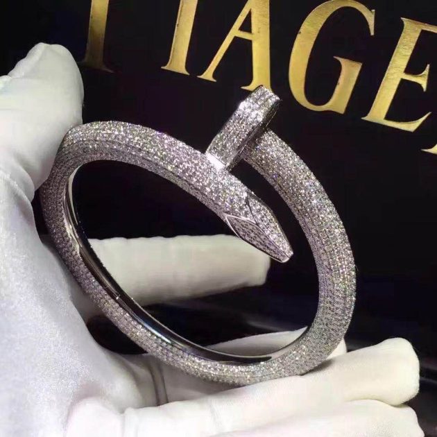 custom cartier juste un clou fully diamond paved bracelet extra large model in 18k white gold hp601192 6209b965569eb