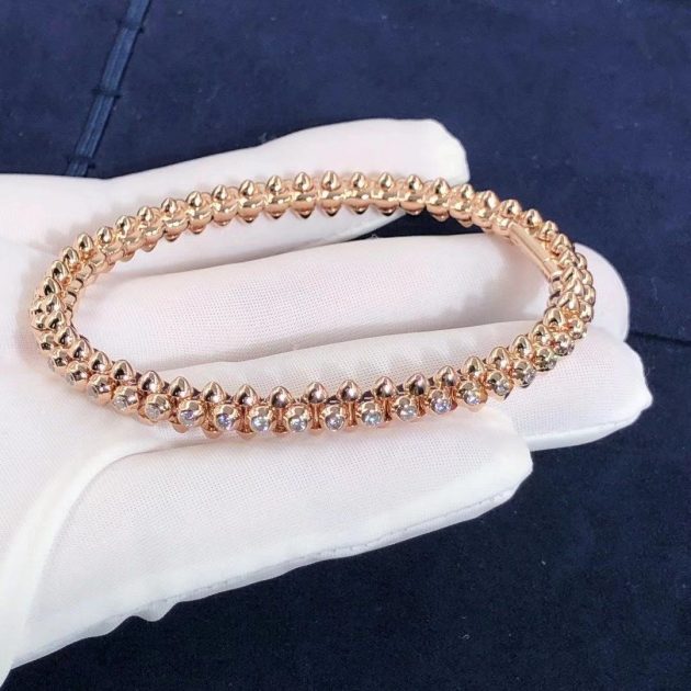 custom made 18k pink gold clash de cartier diamond bracelet n6715017 62096a04b75ee