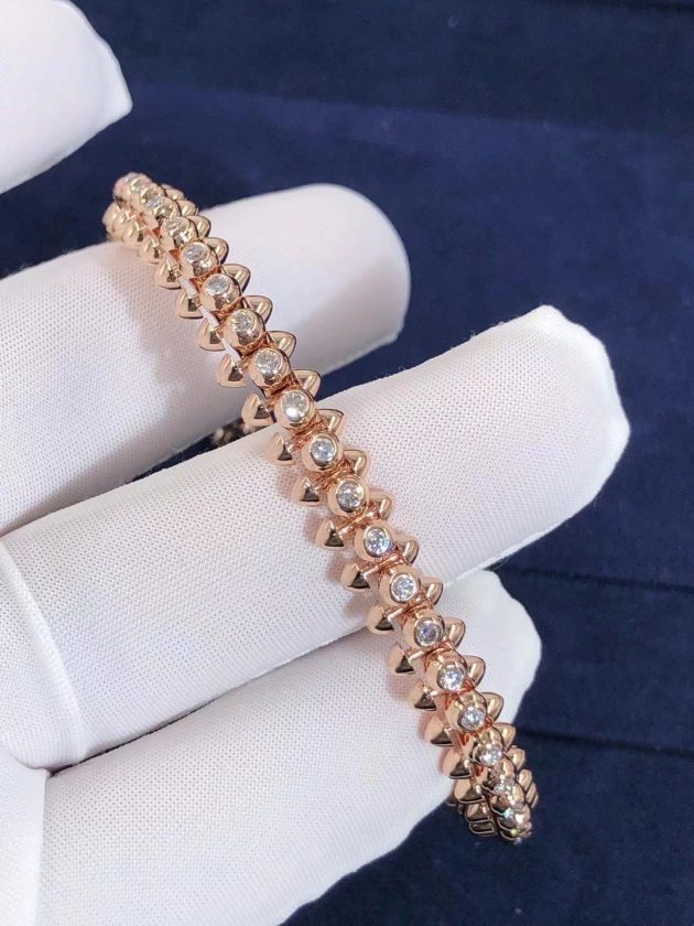 custom made 18k pink gold clash de cartier diamond bracelet n6715017 62096a11c129d