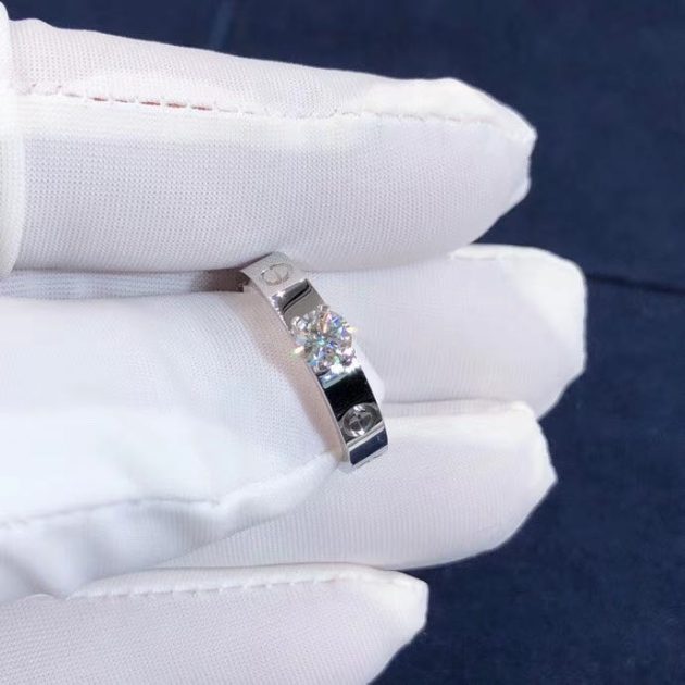custom made 18k white gold cartier diamond love solitaire ring n4723700 6209c420570a0