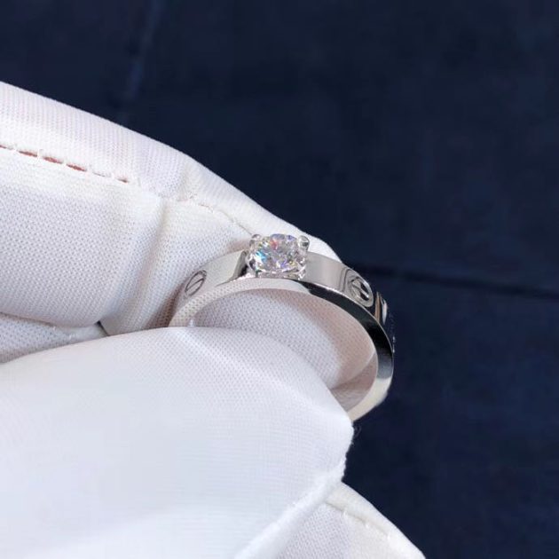 custom made 18k white gold cartier diamond love solitaire ring n4723700 6209c42628fdd