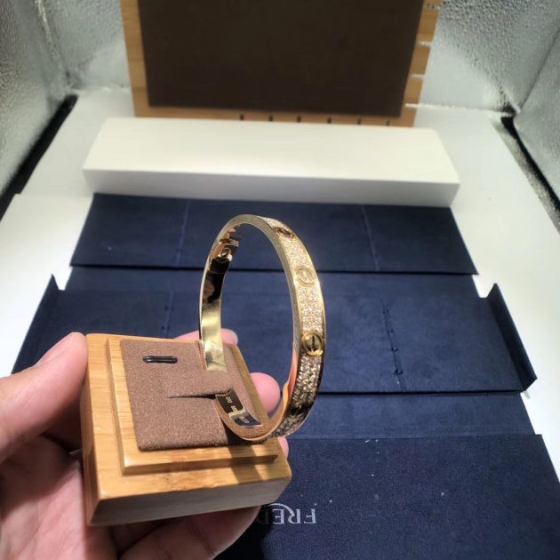 custom made 18k yellow gold cartier love bracelet with pave 204 diamonds n6035017 6209bdd2a2454