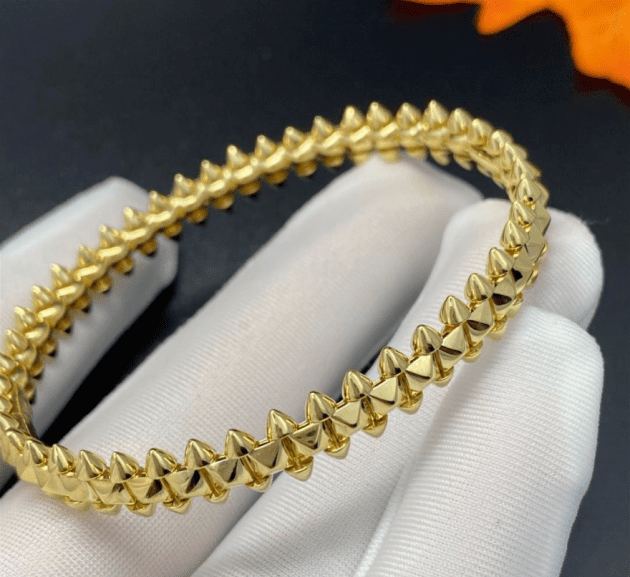 custom made 18k yellow gold clash de cartier bracelet 8mm medium model b6065717 620981c9491ea
