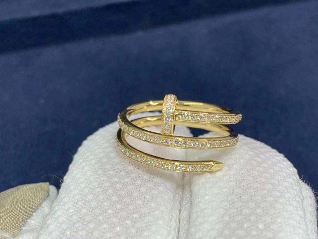 custom made 18k yellow gold full pave diamond juste un clou ring b4211900 6209487287cef