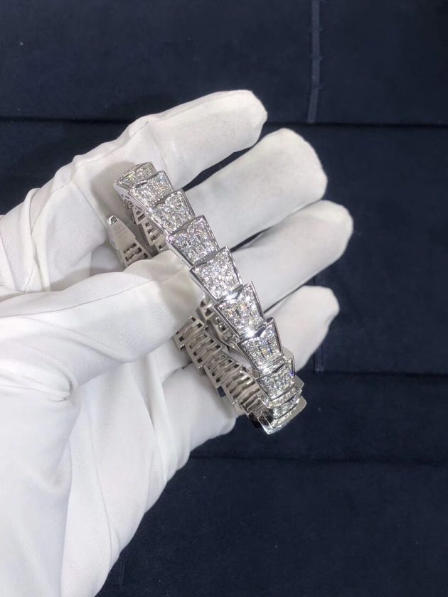 custom made bvlgari serpenti 1 coil bracelet 18k white gold set full pave diamonds 620a12a2ec93d