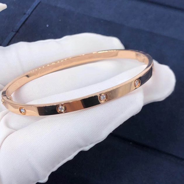 custom made cartier love bracelet small model 18k pink gold with 10 diamonds b6047917 6209c041b1dbc