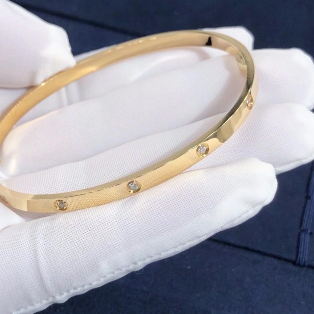custom made cartier love bracelet small model 18k yellow gold with 10 diamonds 6209b4834fde3
