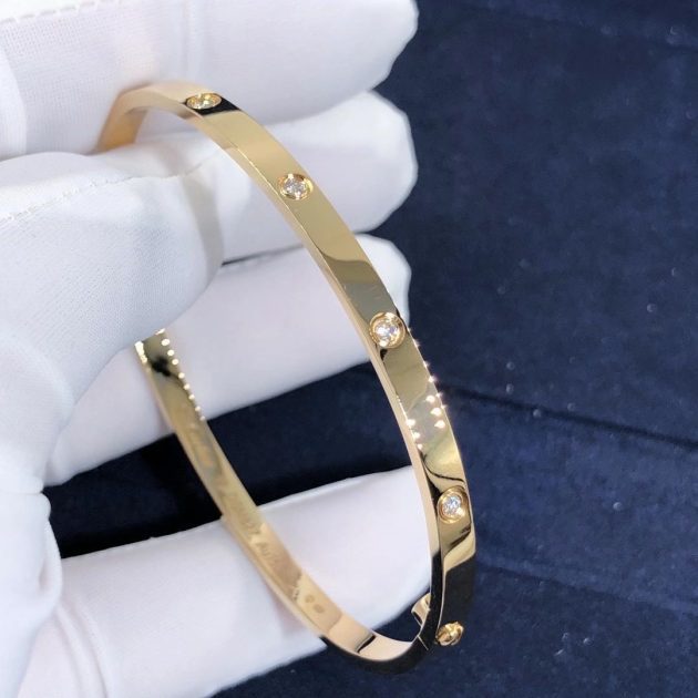 custom made cartier love bracelet small model 18k yellow gold with 10 diamonds 6209b48696a54