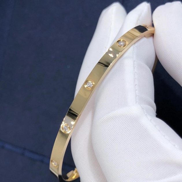 custom made cartier love bracelet small model 18k yellow gold with 10 diamonds 6209b48c8c401