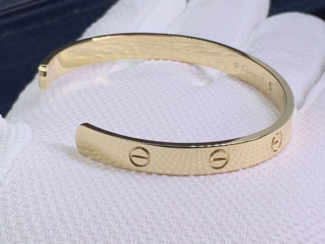 Crd 094835, Custom Made Cartier Open Cuff Love Diamond Yellow Gold ...