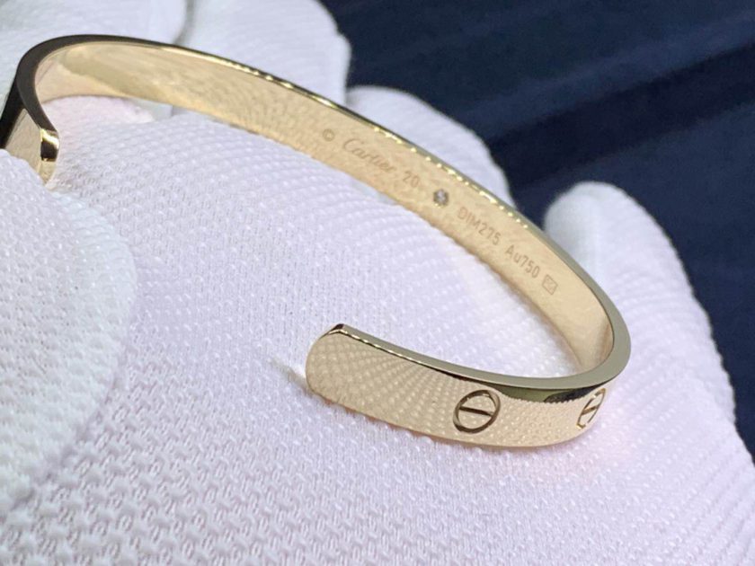 Crd 094835, Custom Made Cartier Open Cuff Love Diamond Yellow Gold ...