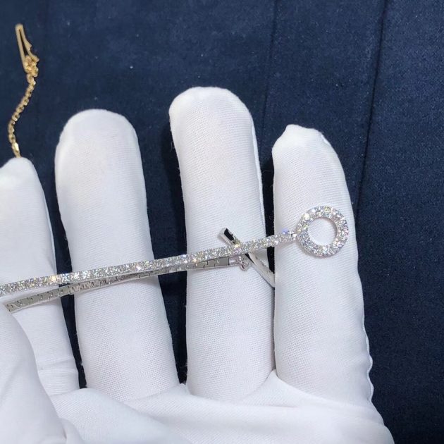 custom made hermes 18k white gold chaine dancre closure diamond finesse bracelet 620a3d68cee84