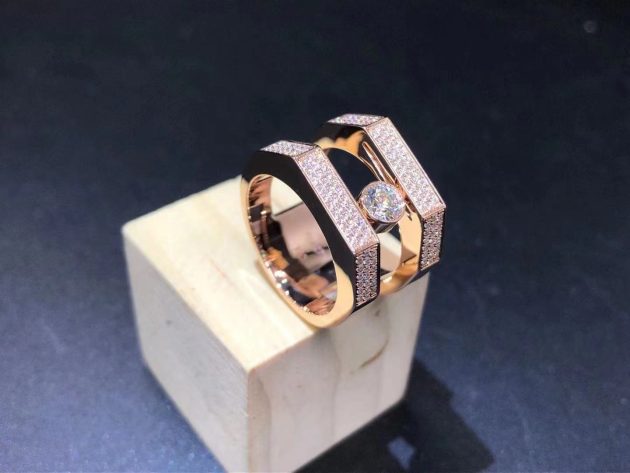custom made messika 18k rose gold move pei pave ring 620a599505585