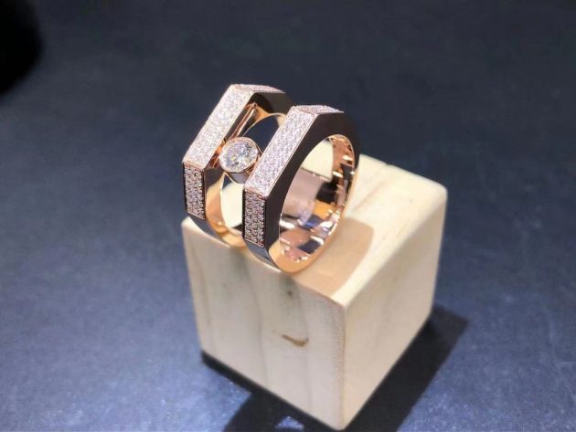 custom made messika 18k rose gold move pei pave ring 620a599b0c0f3