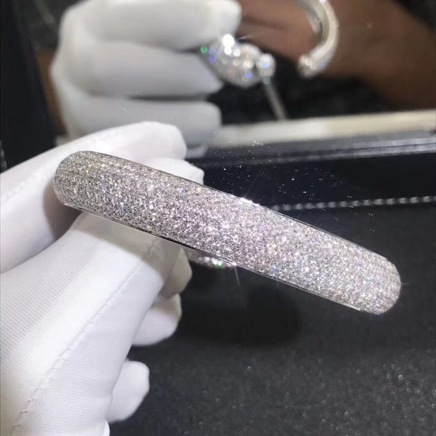 custom made panthere de cartier 18k white gold 16 02ct diamond emerald onyx bracelet h6007417 6209bb0b70645