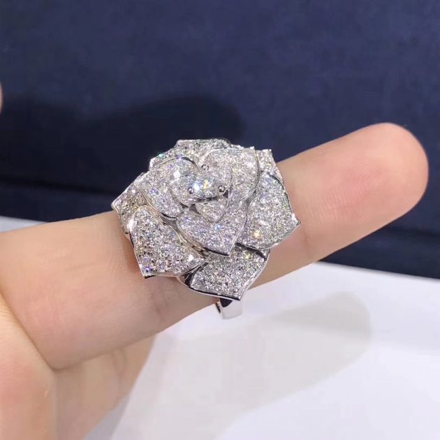 custom made piaget 18k white gold with 112 diamonds 2 38ct rose ring g34u6800 620c98e39f0e9