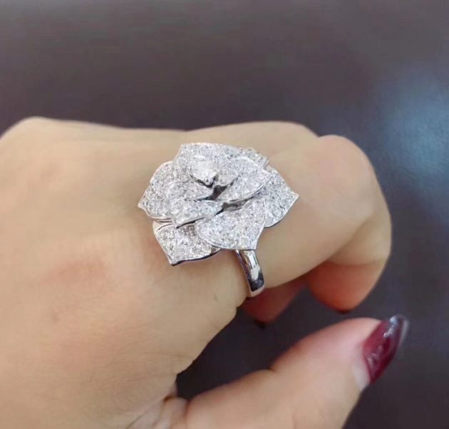 custom made piaget 18k white gold with 112 diamonds 2 38ct rose ring g34u6800 620c994fdc945