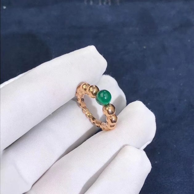 custom made van cleef arpels 18k yellow gold perlee couleurs variation malachite ring vcaro63f00 62080f3f6bfea