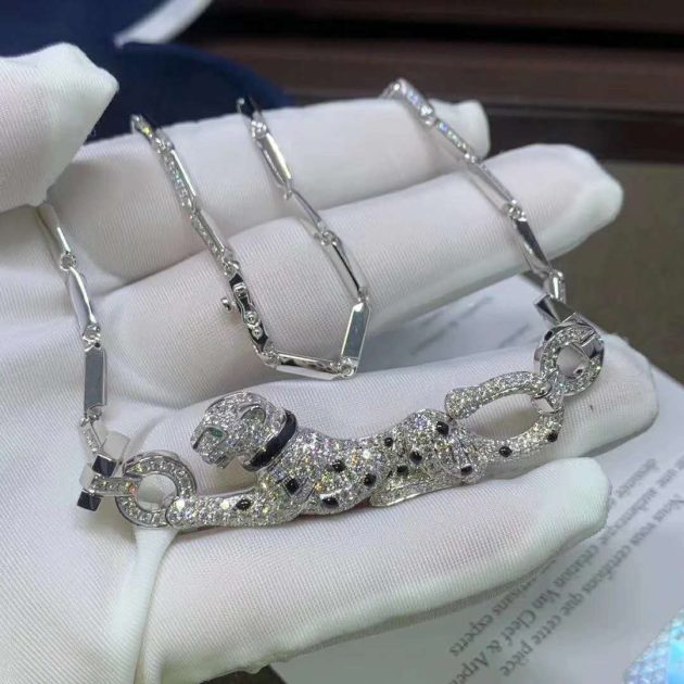 custom panthere de cartier necklace 18k white gold set with 469 diamonds n7048700 6209af7e0c9ed