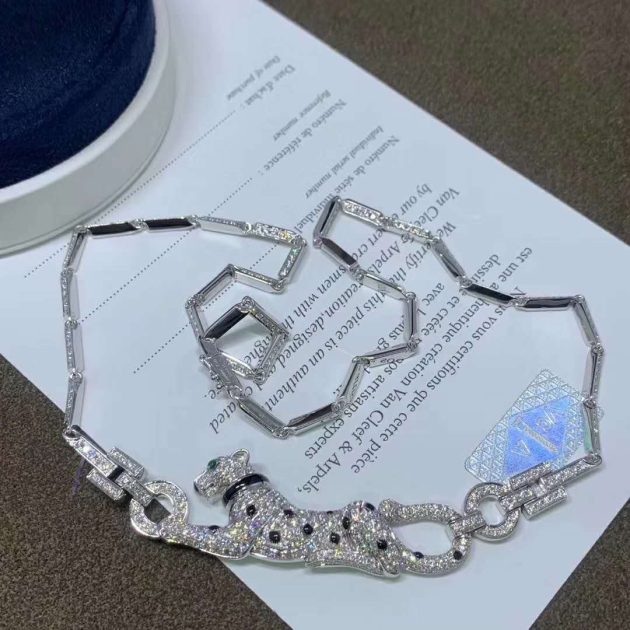 custom panthere de cartier necklace 18k white gold set with 469 diamonds n7048700 6209af8ba8b20