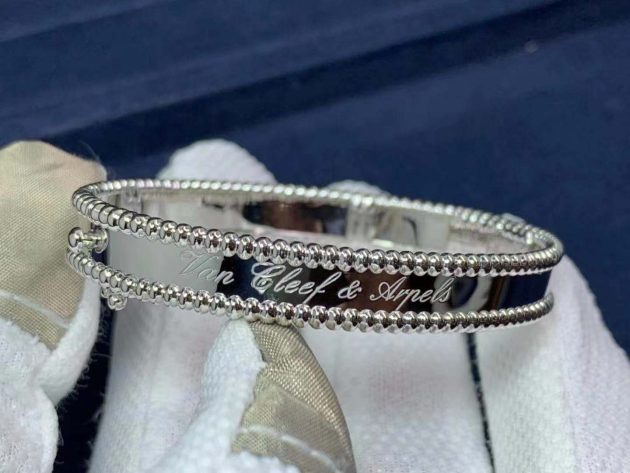 custom van cleef arpels 18k white gold medium model perlee signature bracelet vcarp3k800 6207a40b6bbda