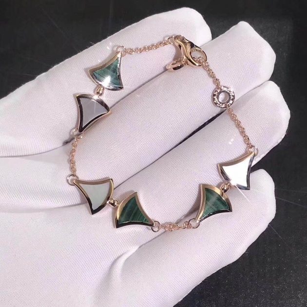 divas dream bracelet in 18 kt rose gold with malachite and mother of pearl elements 620a2161c8c40