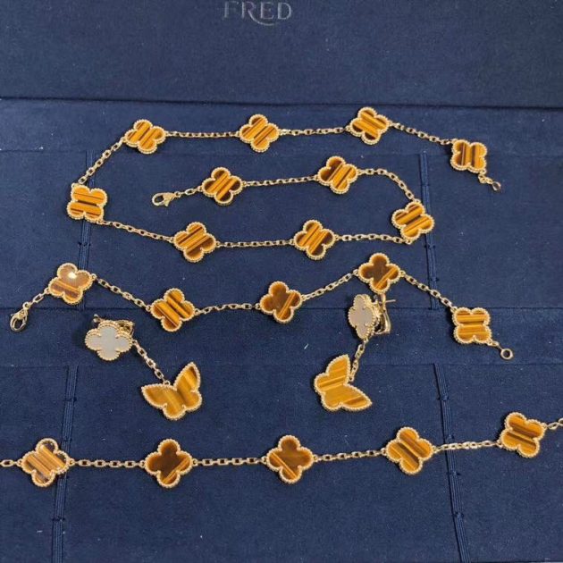 exquisite van cleef jewelry genuine 18k yellow gold vintage alhambra long necklace 62084c7500c9a