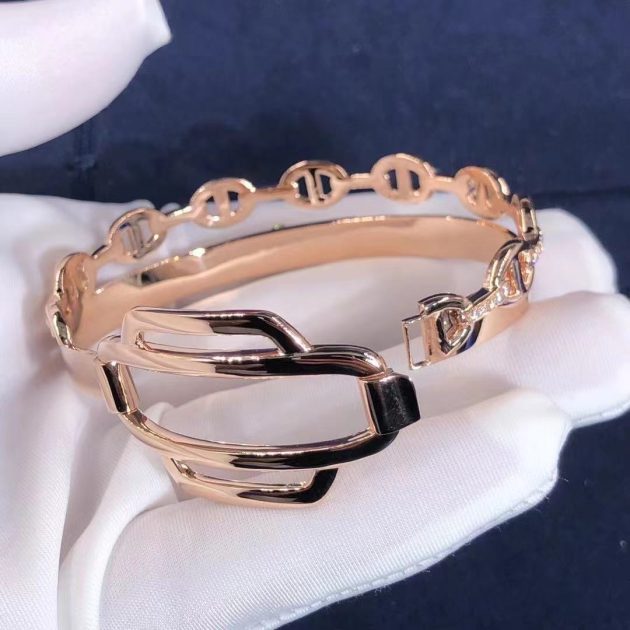 hermes kelly 18k rose gold bracelet diamonds 620a3bdc194a6