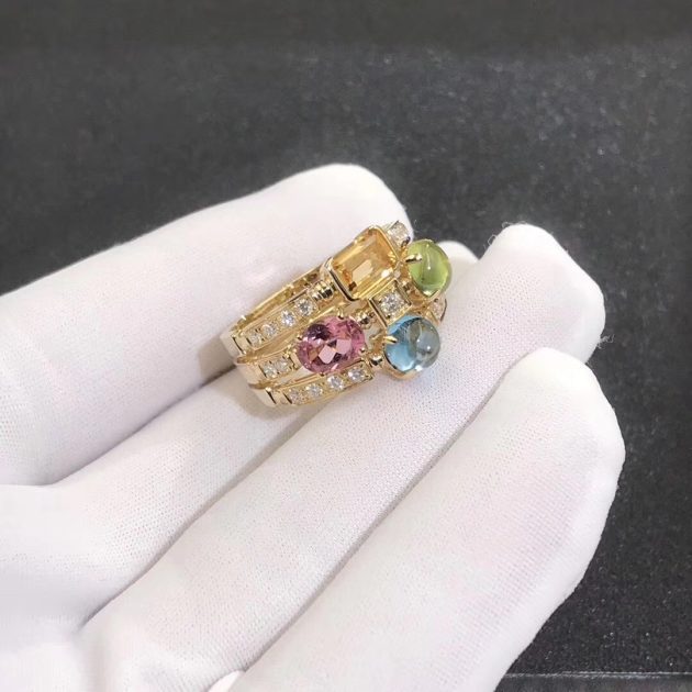 inspired 18kt gold bvlgari allegra three band multi colored gemstone and diamond ring 620a237b42881