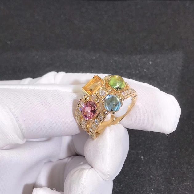 inspired 18kt gold bvlgari allegra three band multi colored gemstone and diamond ring 620a2383a0f18