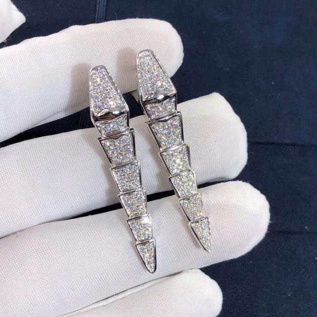 inspired bvlgari serpenti earrings in 18kt white gold set with full pave diamonds 620a2c7c08277