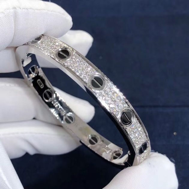 inspired cartier love bracelet 18k white gold black ceramic paved diamonds n6032417 6209c964ed0d6
