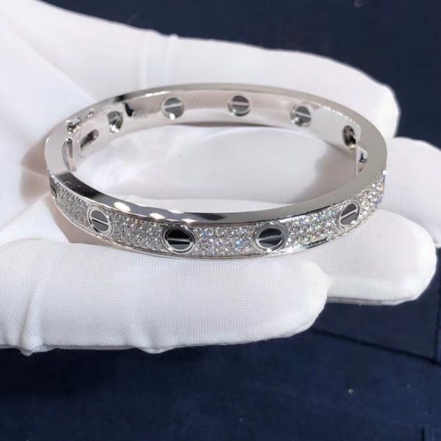 inspired cartier love bracelet 18k white gold black ceramic paved diamonds n6032417 6209c99b70346