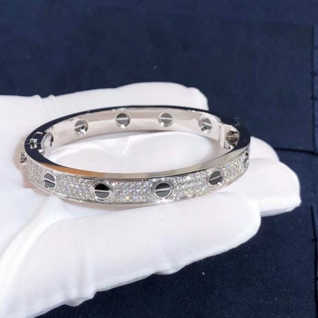 inspired cartier love bracelet 18k white gold black ceramic paved diamonds n6032417 6209c99f9167c