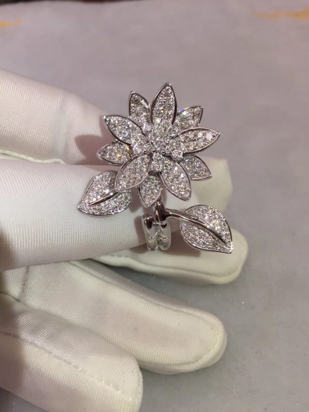 inspired van cleef and arpels diamond lotus between the finger ring 18k white gold 62087f3bb5a10