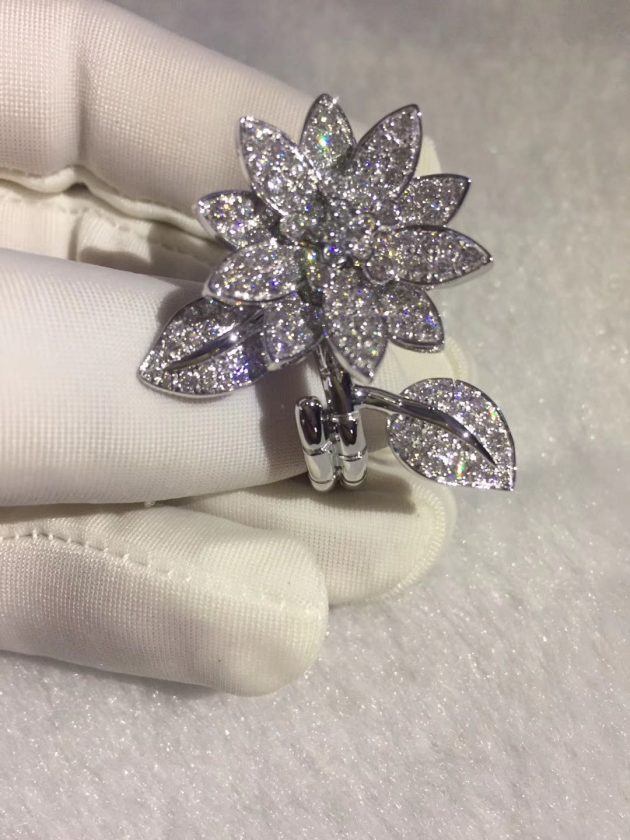 inspired van cleef and arpels diamond lotus between the finger ring 18k white gold 62087f3fe5509